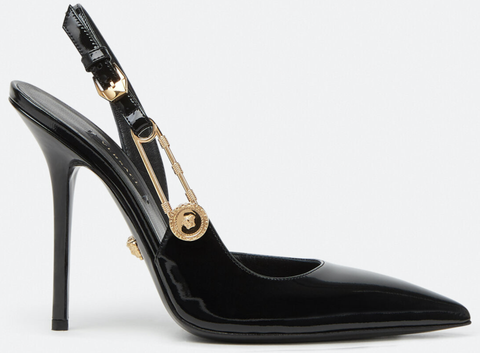 Versace’s Safety Pin pumps. - Credit: Courtesy of Versace