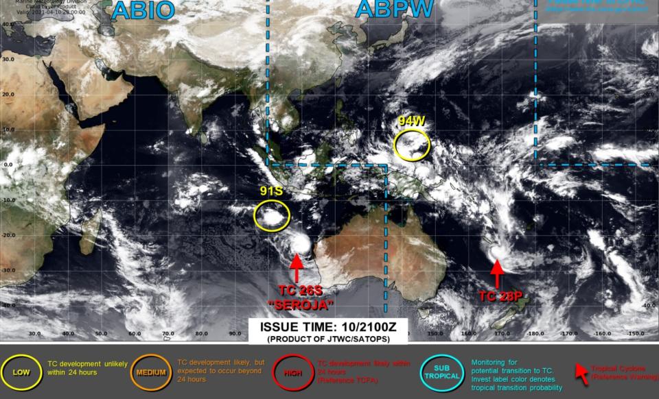 目前美國聯合颱風警報中心（JTWC）已經對其發布黃色警報。（圖／翻攝自JTWC）