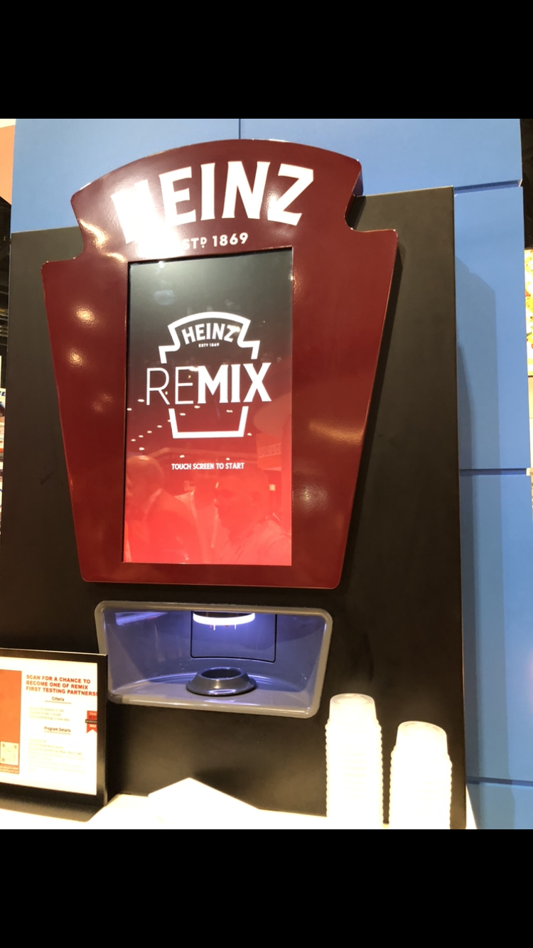 Heinz Remix station allows diners to customize their sauces.