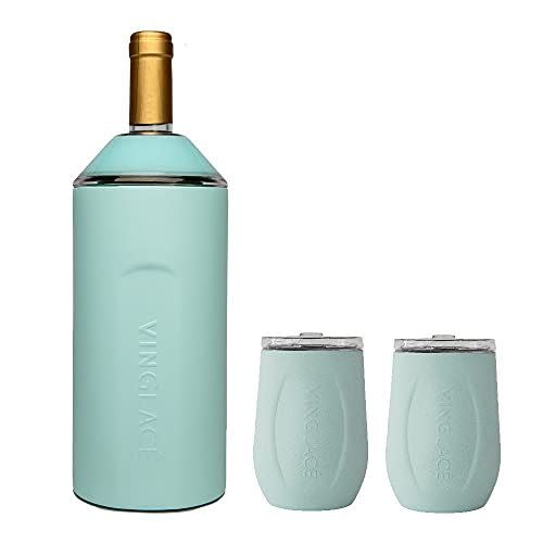 3) Wine Chiller With Stemless Wine Tumblers