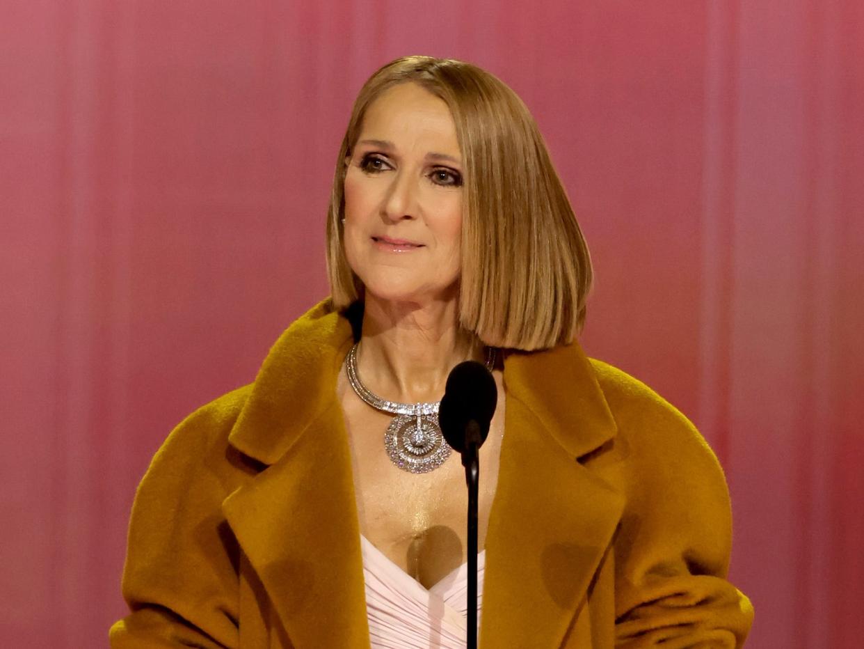 Celine Dion speaks onstage during the 66th GRAMMY Awards at Crypto.com Arena on February 04, 2024 in Los Angeles, California.