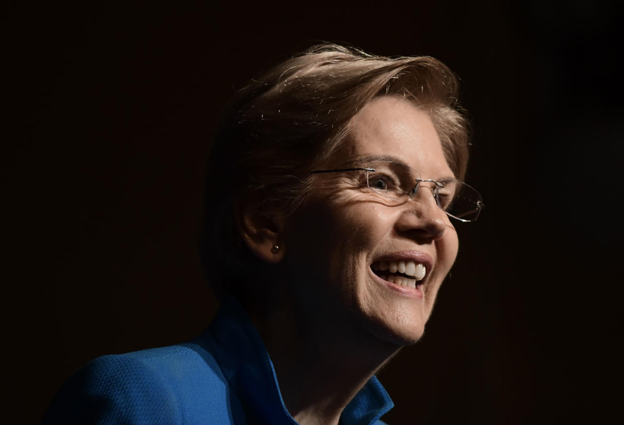 Sen. Elizabeth Warren (D-Mass.) speaks in San Juan, Puerto Rico, on Jan. 22, 2019. Warren has made tackling economic inequality a major theme of her 2020 presidential bid. (Photo: ASSOCIATED PRESS/Carlos Giusti)