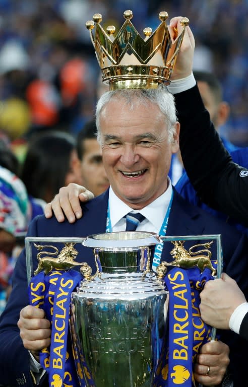 Claudio Ranieri, pictured in 2016 with the Premier League trophy, has been sacked as manager of Leicester City