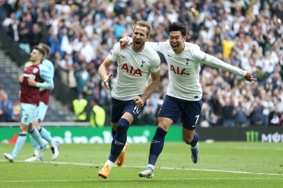 Harry Kane celebrates with Son Heung-min (Tottenham Hotspur FC via Getty)