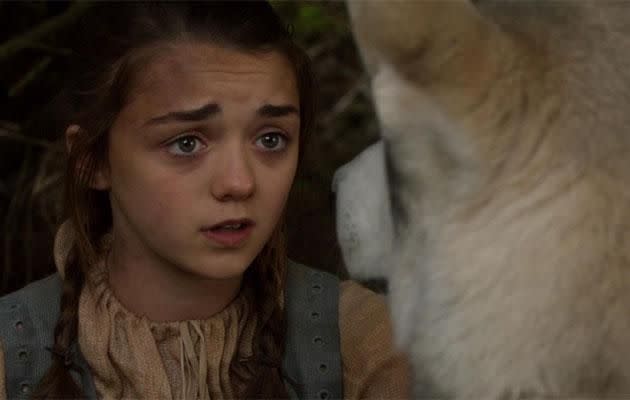 She had to send the wolf away in Season One. Source: HBO