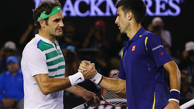 Federer and Djokovic. Image: Getty