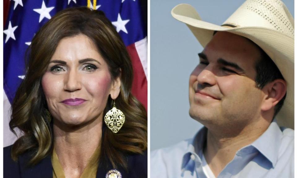 Billie Sutton (right) focused on restoring trust in South Dakota’s government in race against Kristi Noem.