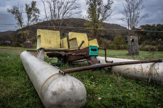 A paddle boat left to rot 