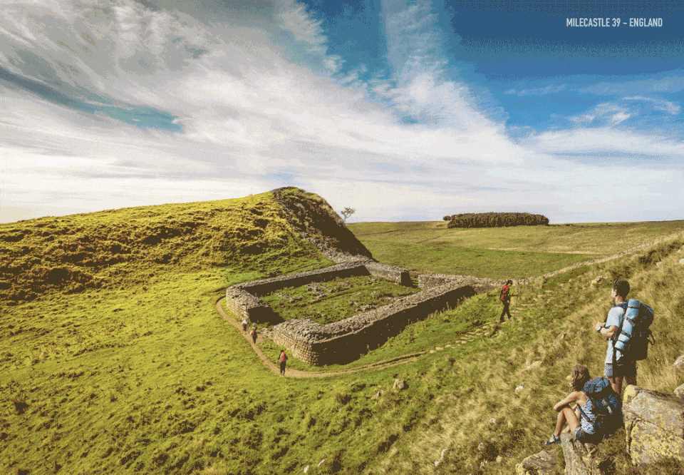 <p>The Romans built Hadrian’s Wall across England during the 1st century A.D. as a way to secure the empire from would-be attackers. They built “milecastles,” or forts, within the wall at intervals of approximately one Roman mile (roughly 4,850 modern feet, or 0.92 of a U.S. mile). Here’s what it might have looked like</p>