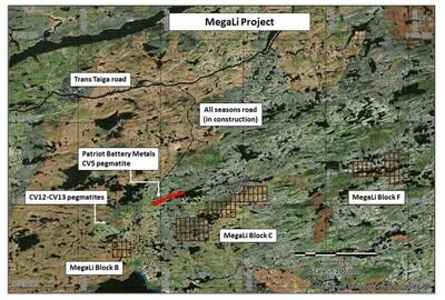 Figure 1 : MegaLi location map (CNW Group/Visible Gold Mines Inc.)