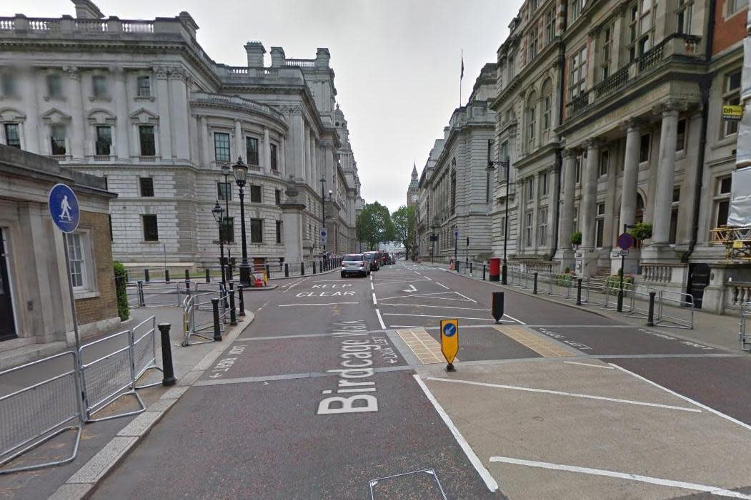 Explosion: The item was found near Birdcage Walk: Google Street View