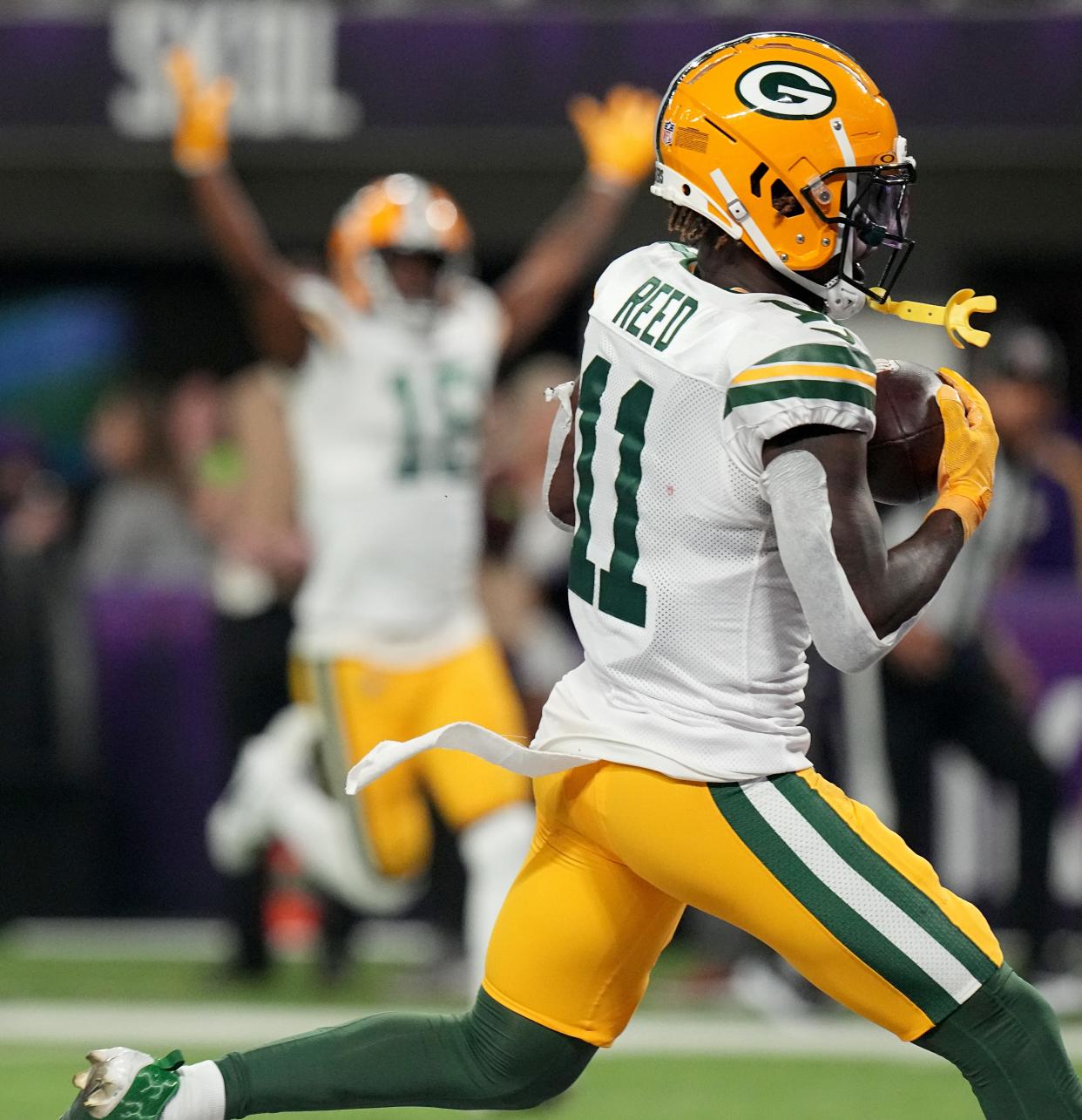 Green Bay Packers wide receiver Jayden Reed had a record-breaking rookie season.