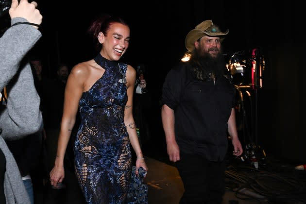 Dua Lipa and Chris Stapleton backstage at the 59th Academy of Country Music Awards from Ford Center at The Star on May 16, 2024 in Frisco, Texas. - Credit: Gilbert Flores/PMC