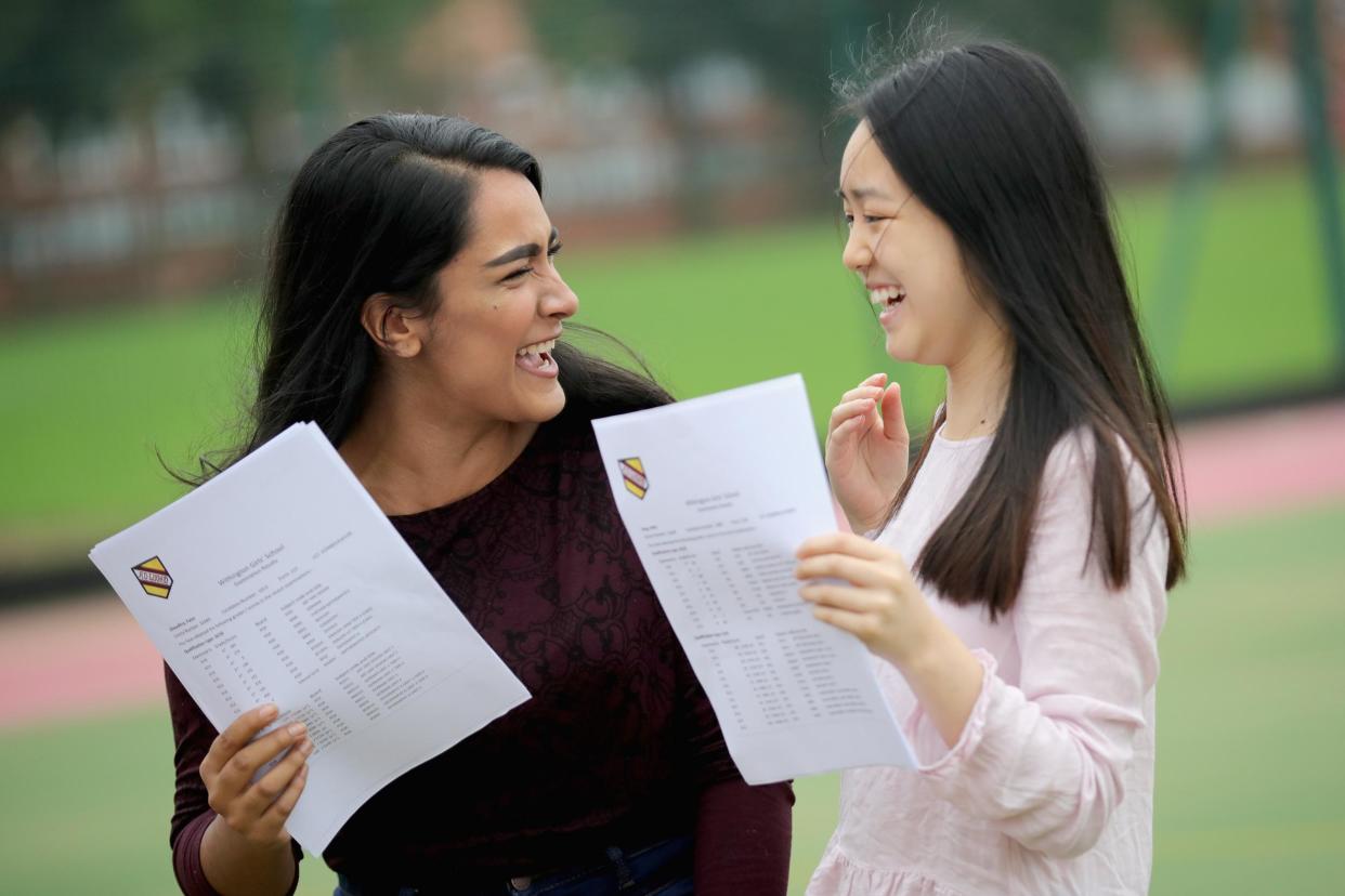 Students receive their GCSE results on Thursday 22 August, 2019: Getty