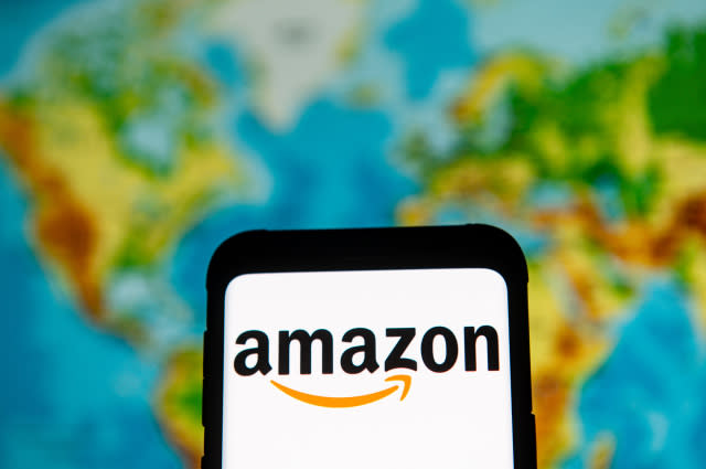 POLAND - 2020/03/23: In this photo illustration an Amazon logo seen displayed on a smartphone. (Photo by Mateusz Slodkowski/SOPA Images/LightRocket via Getty Images)