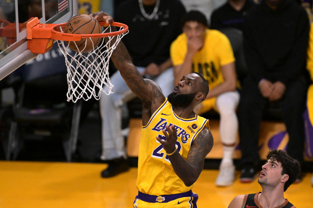 LeBron James（灌籃者）。（Jayne Kamin-Oncea-USA TODAY Sports）