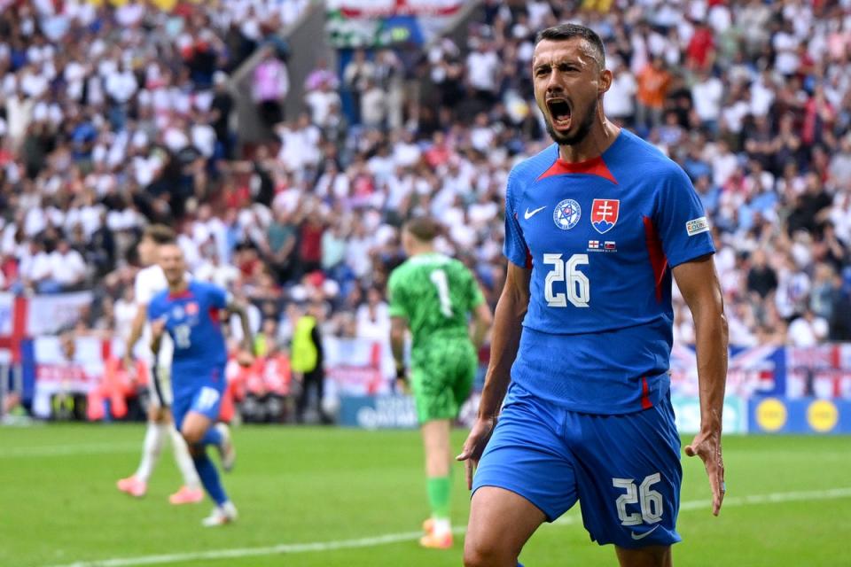 Ivan Schranz thought his goal would be the difference in Gelsenkirchen (Getty Images)