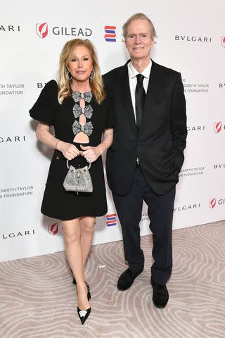 <p>Jon Kopaloff/Getty</p> Kathy Hilton and Richard Hilton on September 21, 2023 in Beverly Hills, California.