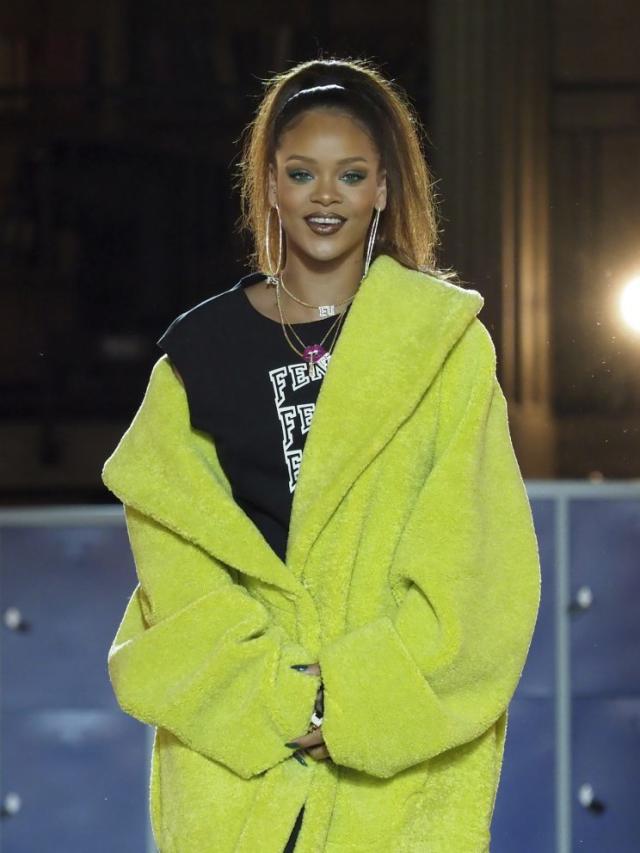 Rihanna Closes Fashion Show in a Lime-Green Look