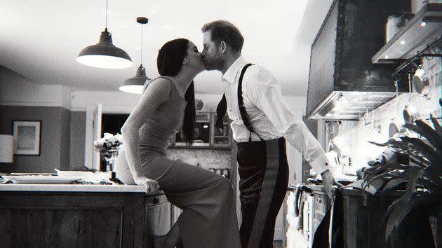 A private photograph of Prince Harry and Meghan, The Duke and Duchess of Sussex, featured in their Netflix docuseries 
