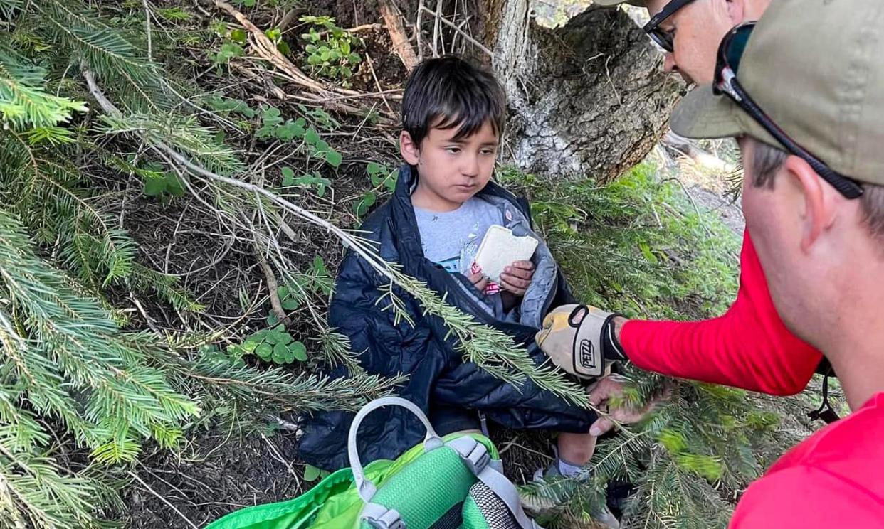 <span>Search and rescue teams found Christian Ramirez safe after he wandered away from a campsite in Lakeshore, California.</span><span>Photograph: Tulare County Sheriff's Office</span>