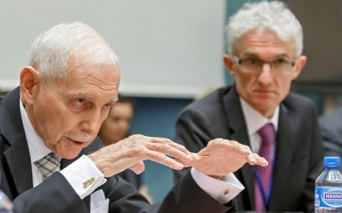 William Lacy Swing, Director General of the International Organization for Migration (left), and Mark Lowcock, the UN's emergency relief coordinator, right,  - Credit:  Salvatore Di Nolfi/ Keystone