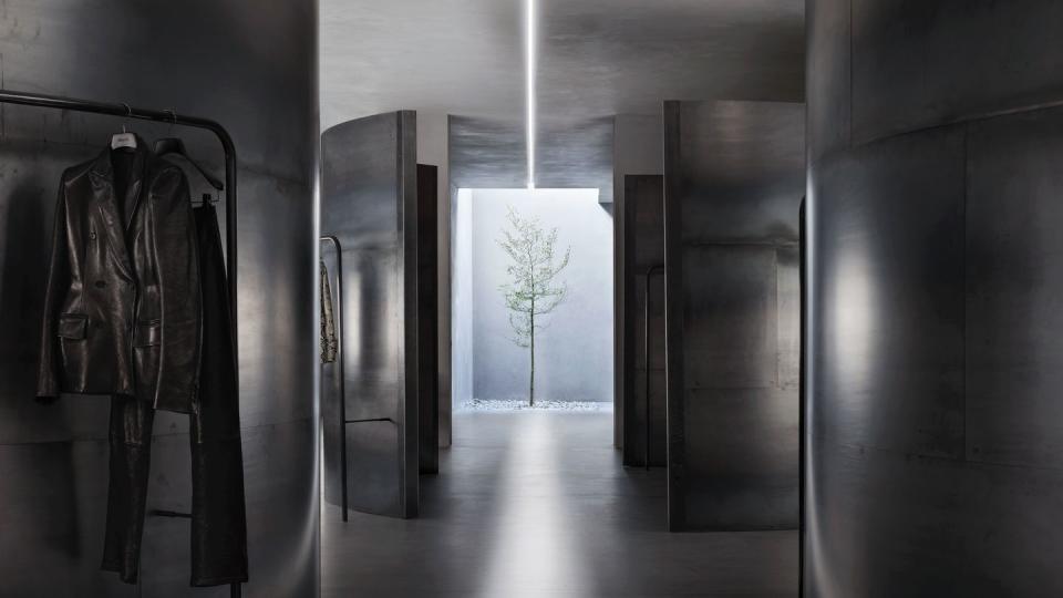 khaite soho store with interior tree