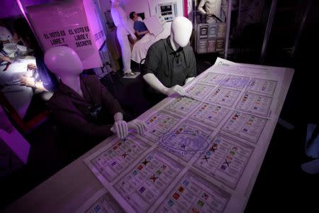 Mannequins are seen in an exhibition inside National Electoral Institute (INE) headquarters ahead of the upcoming July 1 presidential election, in Mexico City, Mexico, June 30, 2018. REUTERS/Daniel Becerril