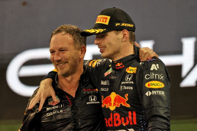 Christian Horner and Max Verstappen