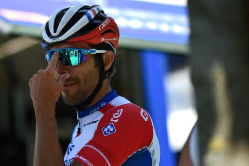 French rider Thibaut Pinot is in upbeat mood