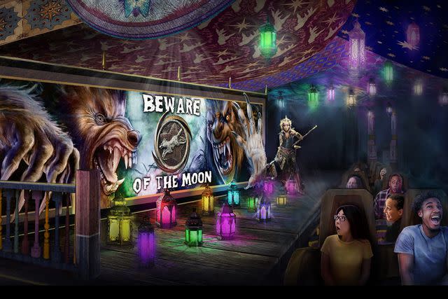 <p>Courtesy of Universal</p> Kenan Thompson rides Curse of the Werewolf in concept art for Universal Epic Universe