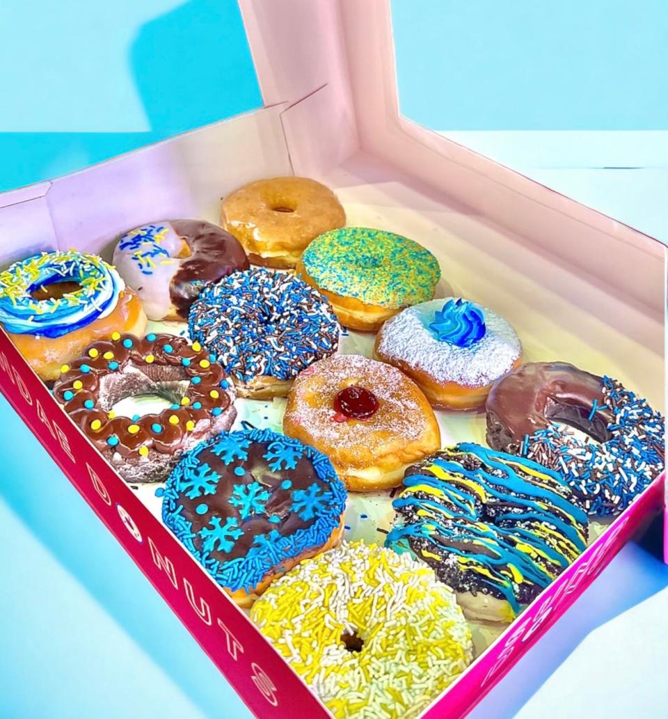 An assortment of Hanukkah donuts from Sundae Donuts in Pier Village, Long Branch.