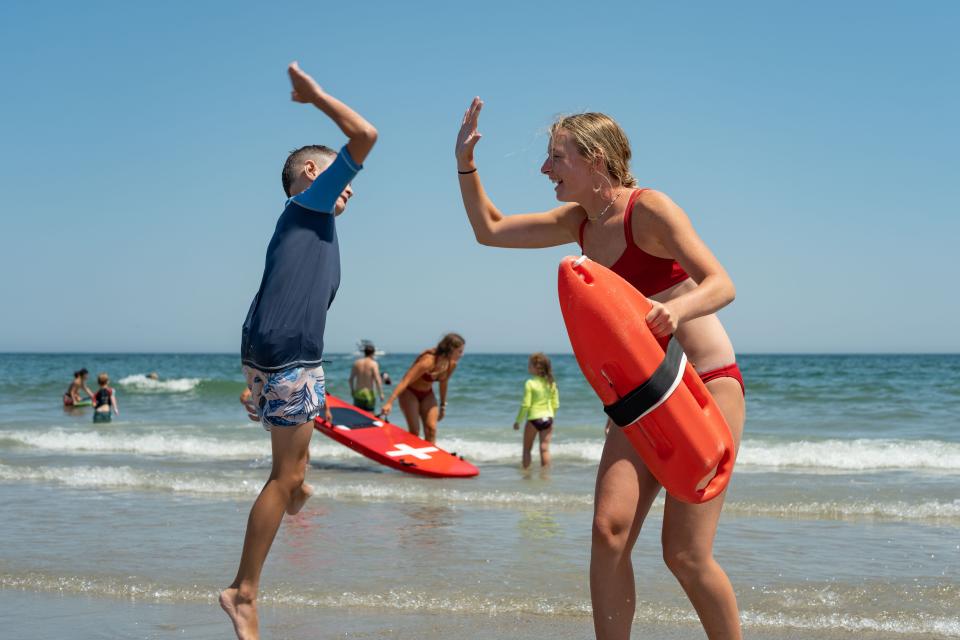 Beachgoers got a free safety lesson from Hampton Beach lifeguards on Thursday, Aug. 4, 2022, as state parks officials put on Water Safety Day.