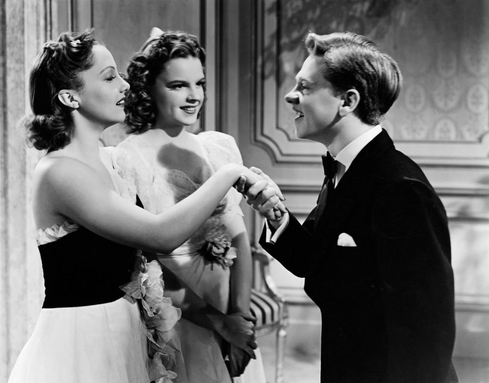 With Mickey Rooney and Daphne Fowler in the 1940 film <em>Andy Hardy Meets Debutante</em>