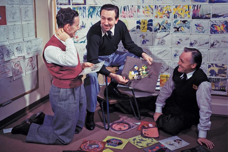 Walt confers with animators