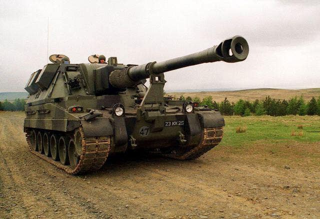 An AS90 self-propelled gun