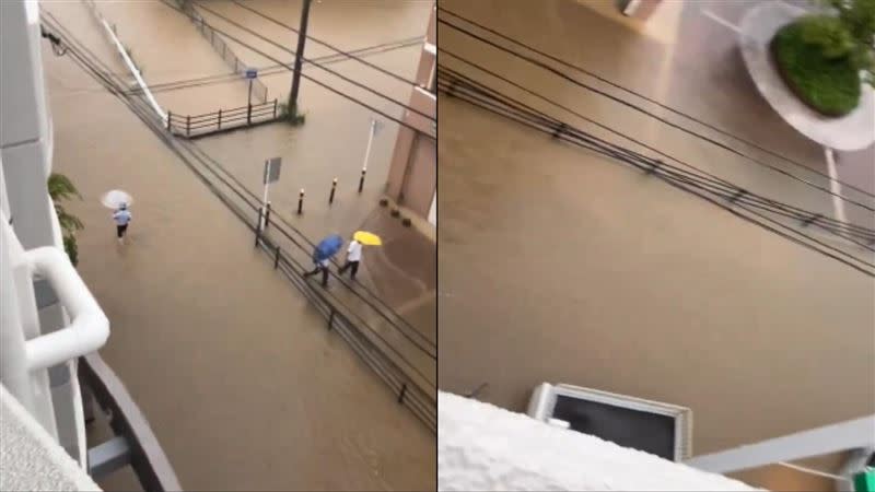 日本多地受暴雨影響，傳出災情。（圖／翻攝自@Gt8VUlzRG7buafO X）