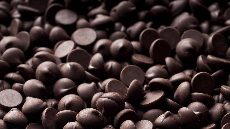 Chocolate chips as background