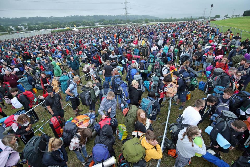 Tens of thousands of people were descending on the Glastonbury festival site today (PA)