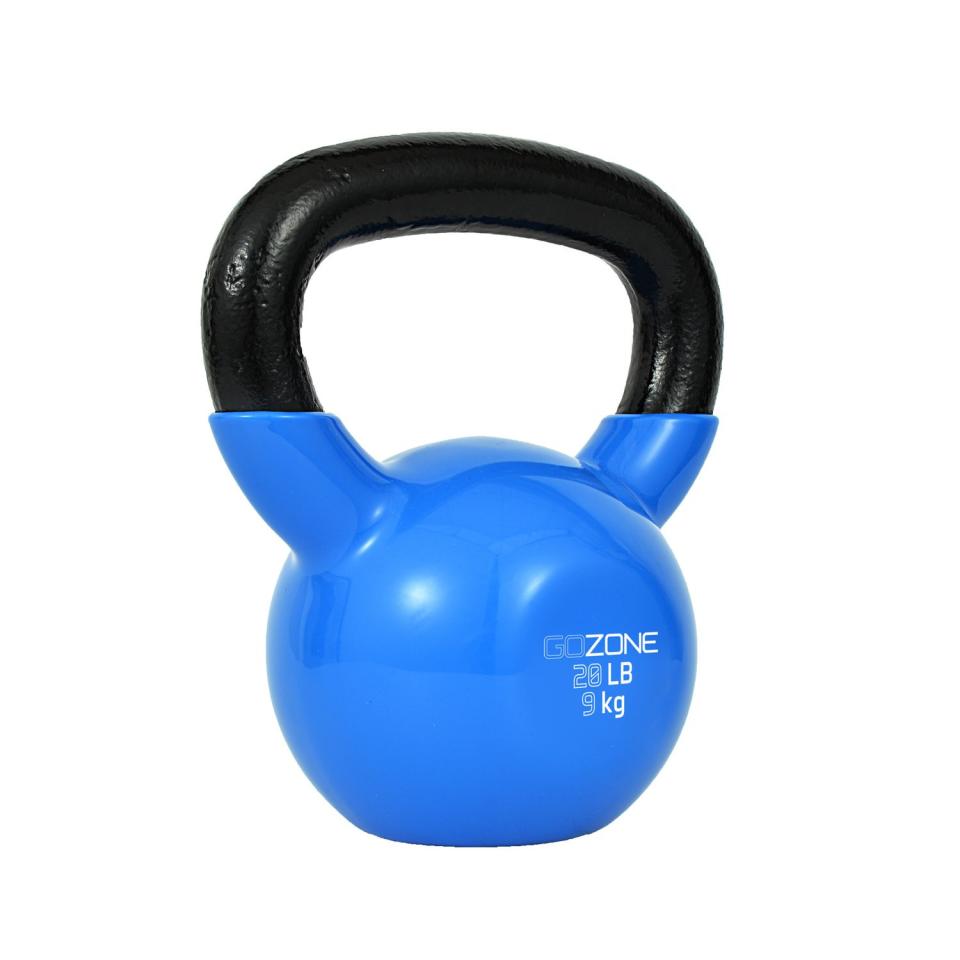 GoZone Vinyl-Dipped Cast Iron Kettlebell. Image via Walmart.