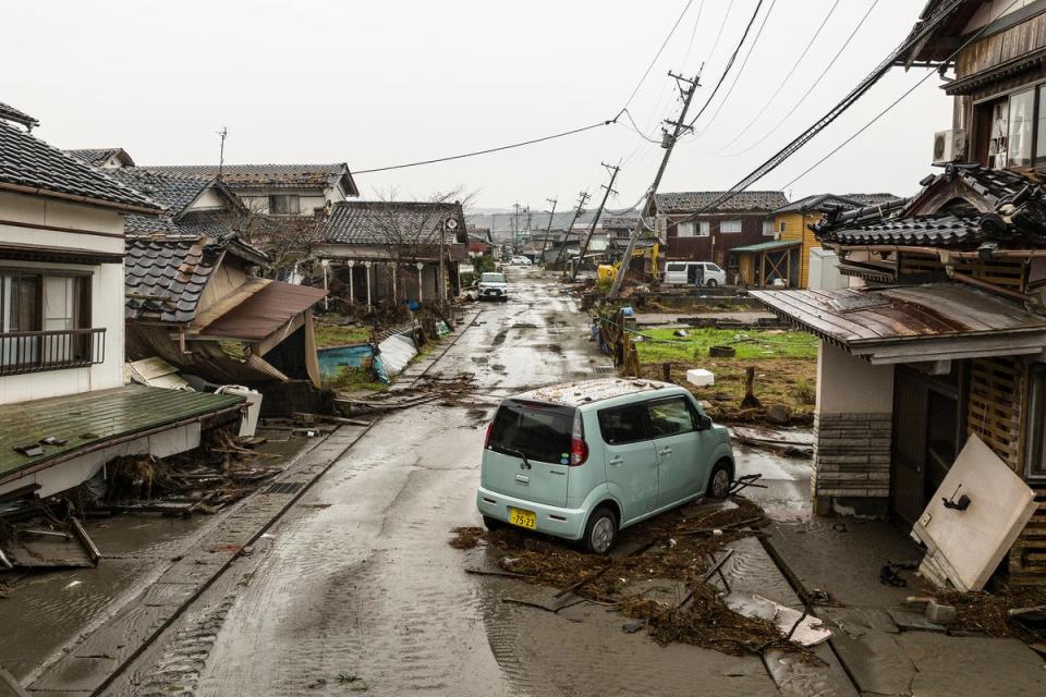 A devastated neighbourhood in Suzu (AFP via Getty)