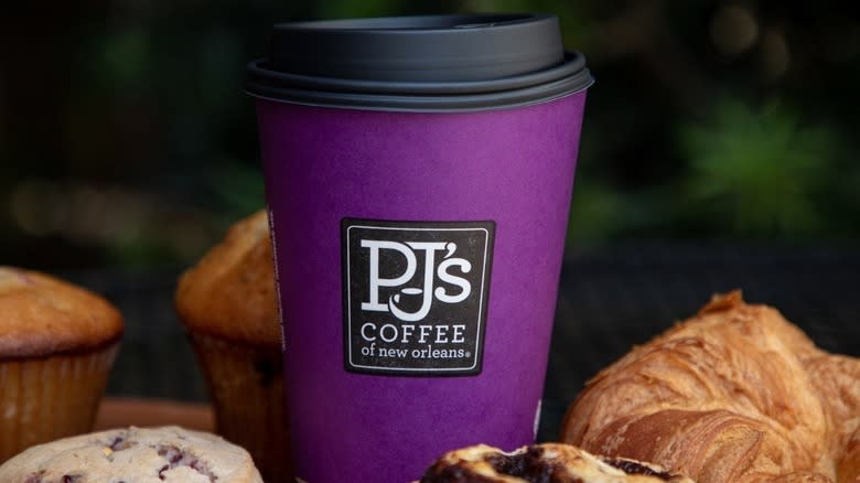 PJ's Coffee cup with treats