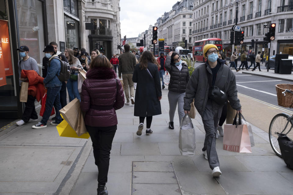 Reflecting consumer eagerness to spend, 'going to a shop' topped the list of leisure activities people are most likely to do post-lockdown. Photo: Mike Kemp/In Pictures via Getty Images