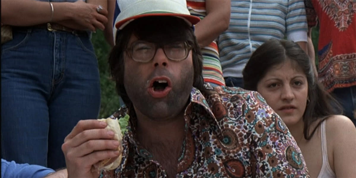  Stephen King cameo eating a sandwich in Knighriders. 