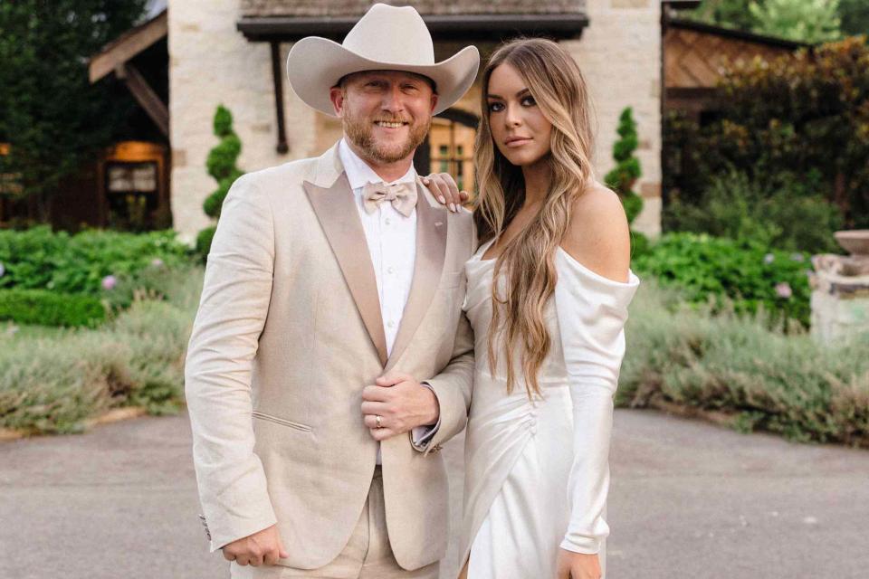 <p>Madison Emily Hare/BRIDES</p> Cole Swindell and Courtney Little Swindell at their Nashville wedding reception on June 22, 2024