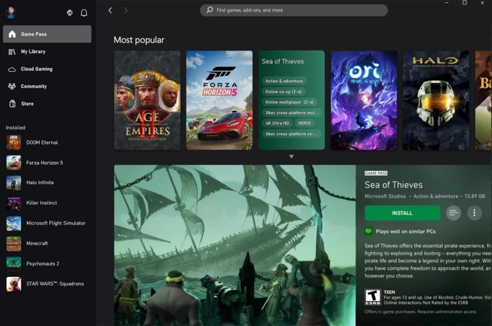 Microsoft has begun to add performance indicators to the PC Game Pass service, which is convenient for players to confirm whether the PC hardware specifications are compatible