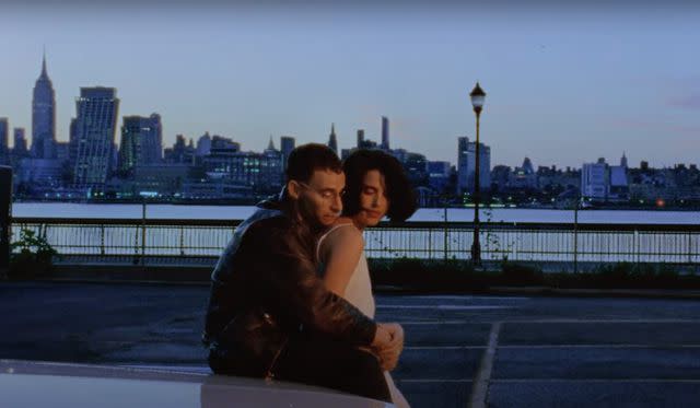 <p>Bleachers/Youtube</p> Jack Antonoff and Margaret Qualley in the music video for "Tiny Moves"