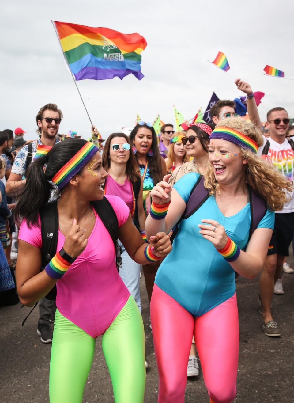 Thousands took to the streets for the Brighton pride festival. (PA)