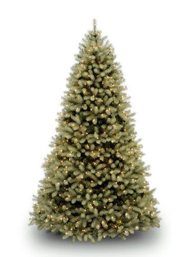 9) 7.5' 'Feel Real' Pre-lit Artificial Christmas Tree