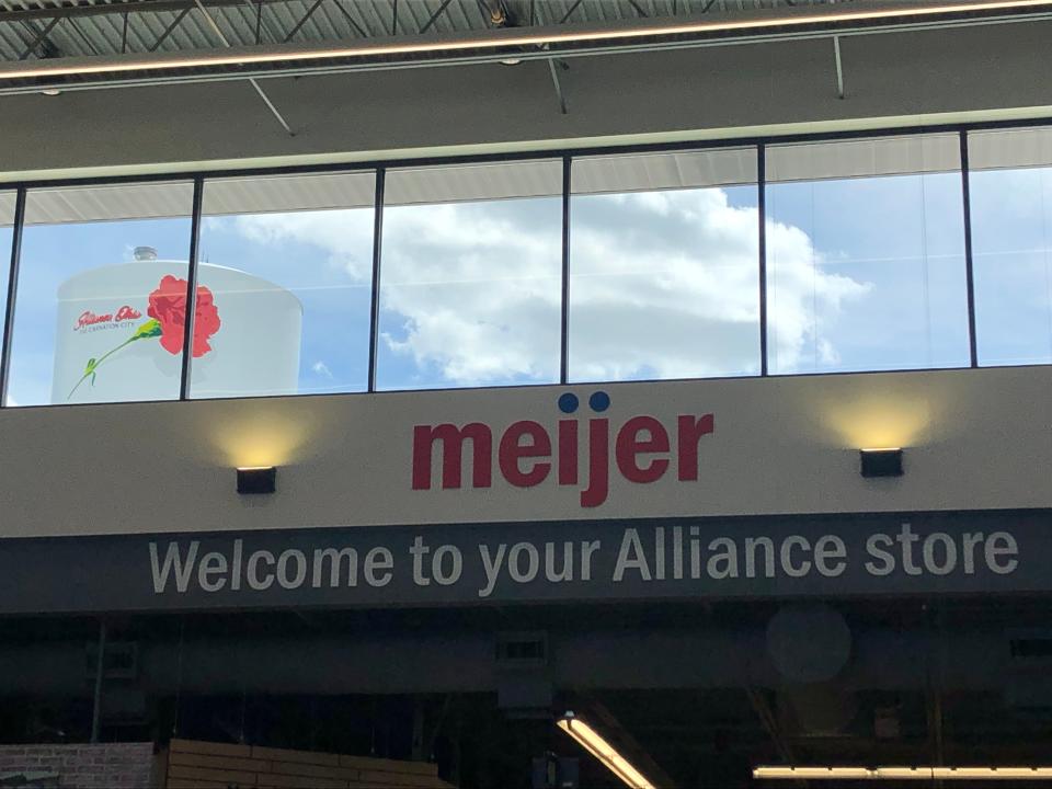 Meijer opens its new Alliance supercenter at 2500 W. State St. on May 14, 2024, on the former Carnation City Mall property. The city's iconic water tower can be seen from inside the atrium on the "Home" side of the store.